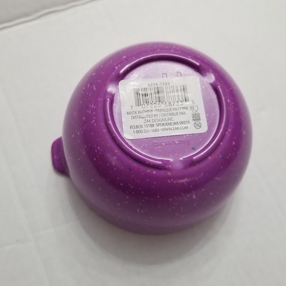 Zak Design Lot 5 Confetti Plastic Melamine Mixing Bowl Sprinkle Speckled Purple - Picture 6 of 7